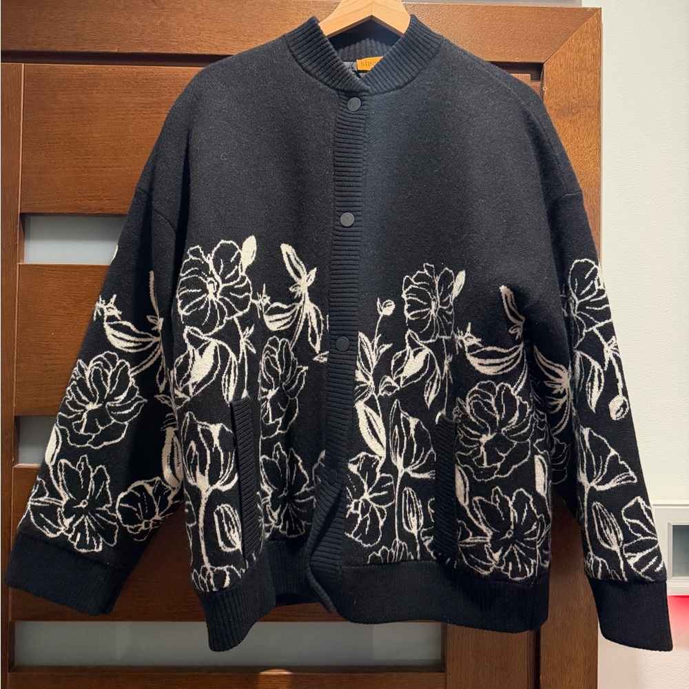 STINE GOYA Black and White Floral Jacket